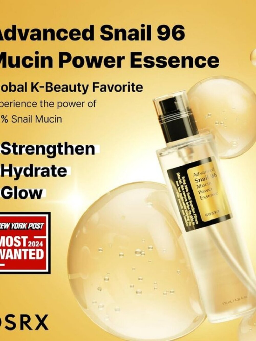 COSRX Snail Mucin 96% Repairing Serum for Sooothing & Hydrating 3.38 oz. - Picture 3 of 8